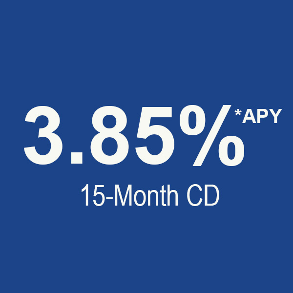 3.85% - 15 month CD